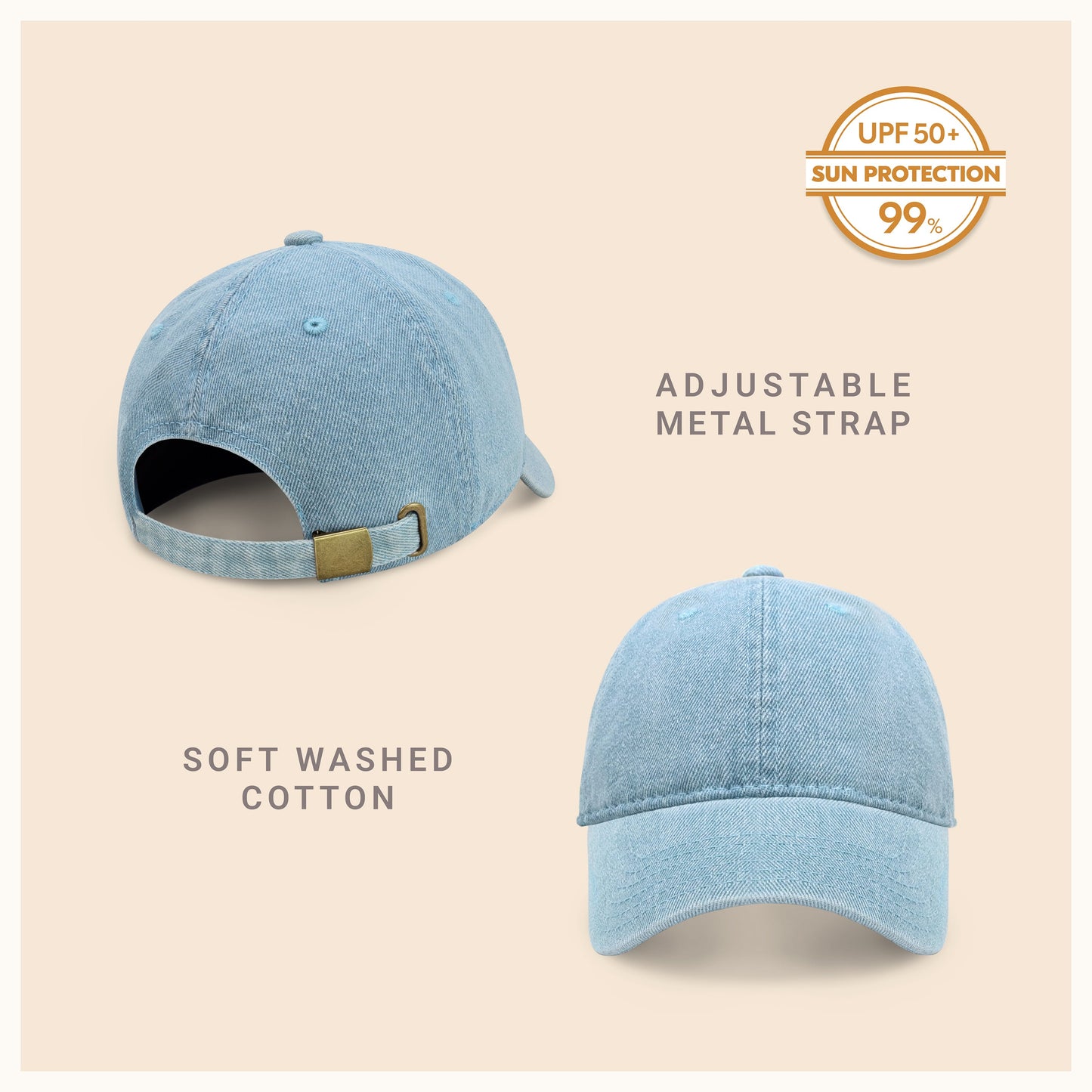Classic Everyday Baseball Cap - Adjustable Cotton Dad Hat