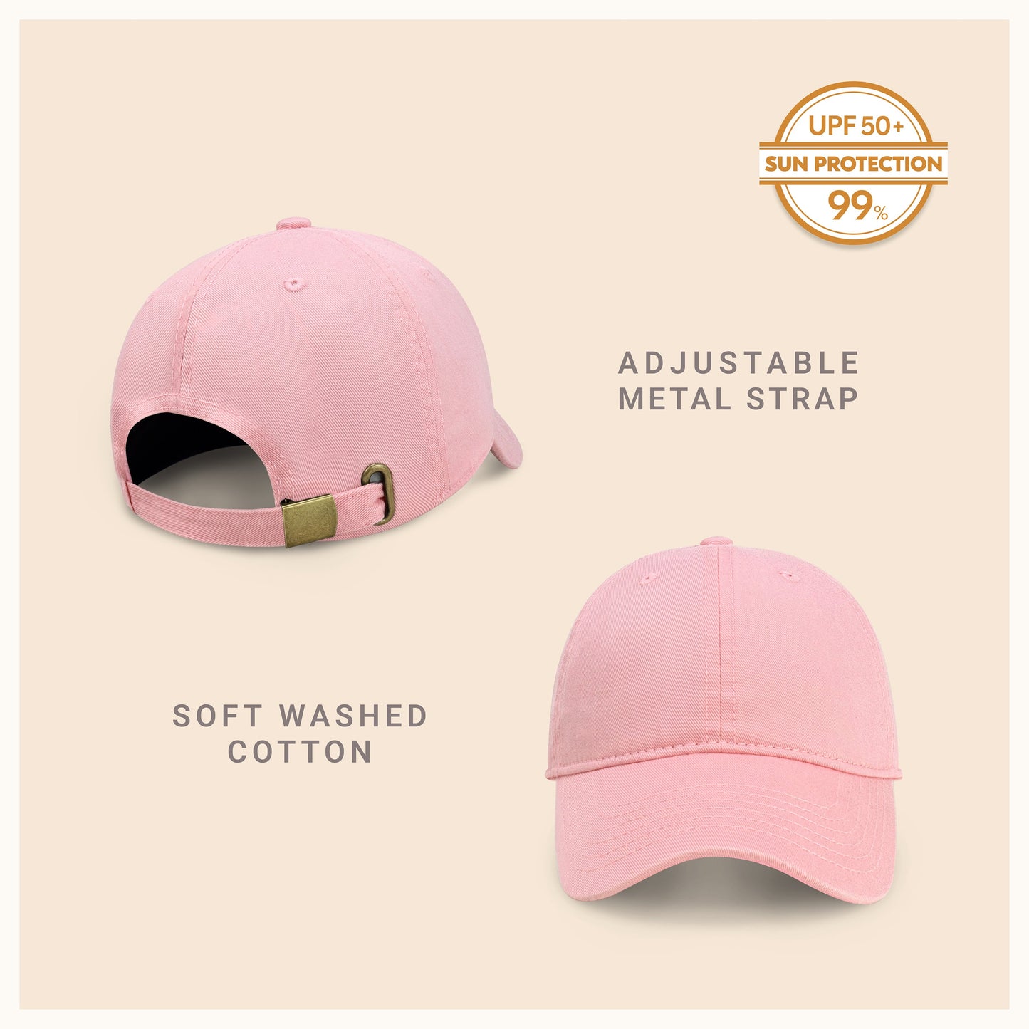 Classic Everyday Baseball Cap - Adjustable Cotton Dad Hat