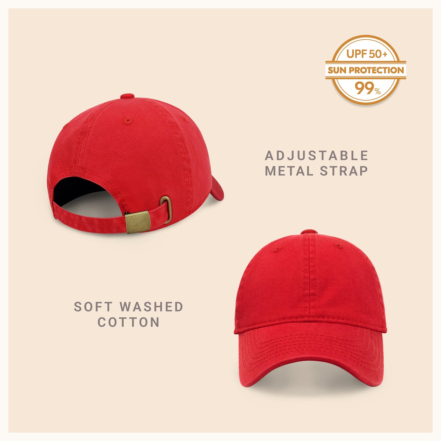 Classic Everyday Baseball Cap - Adjustable Cotton Dad Hat