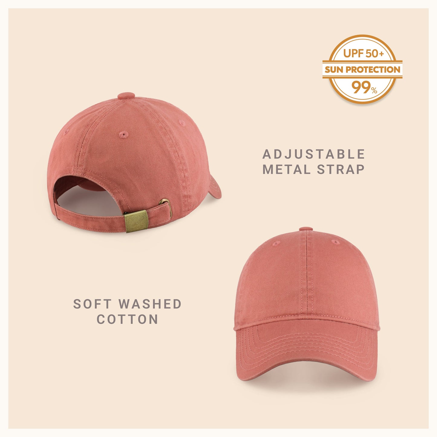 Classic Everyday Baseball Cap - Adjustable Cotton Dad Hat