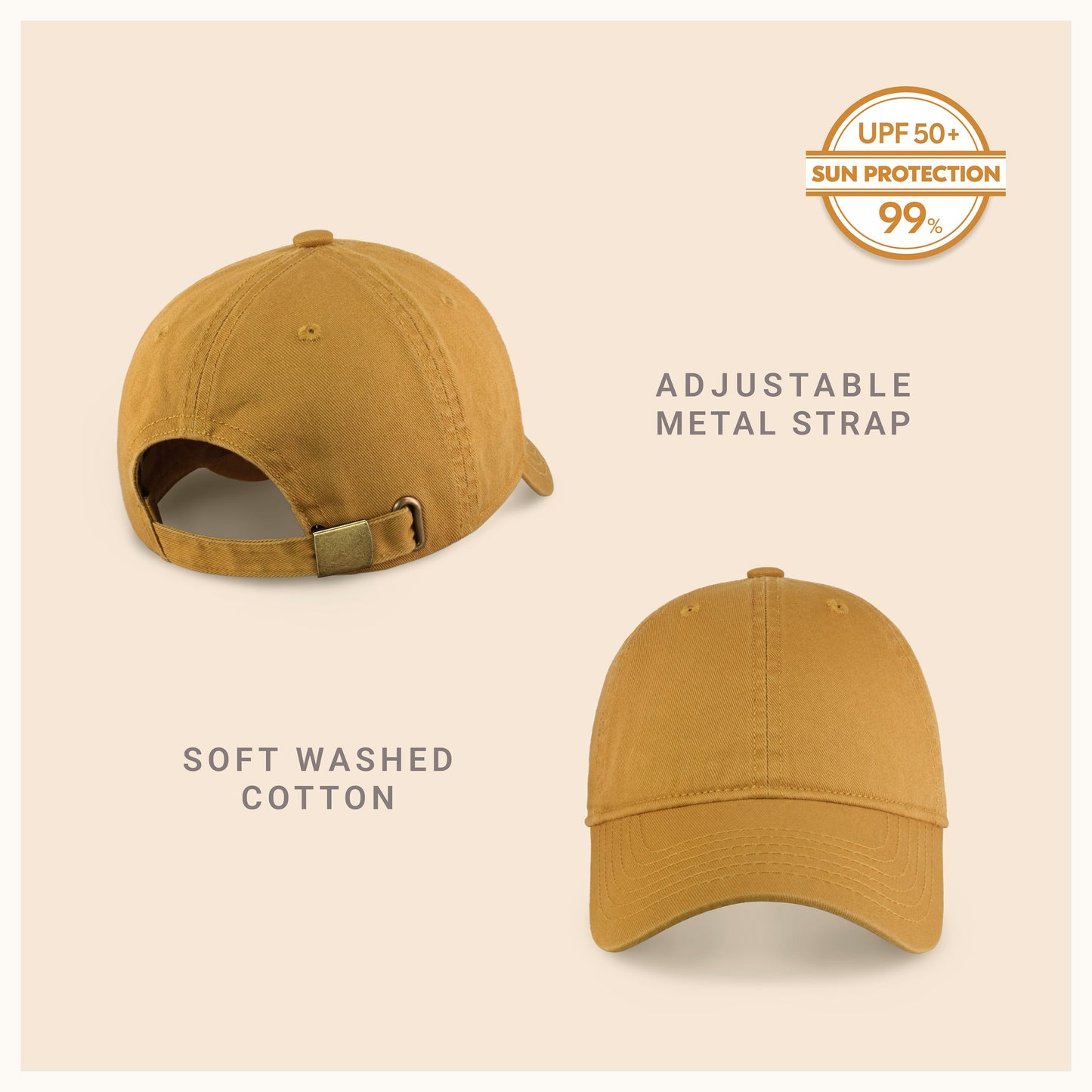 Classic Everyday Baseball Cap - Adjustable Cotton Dad Hat