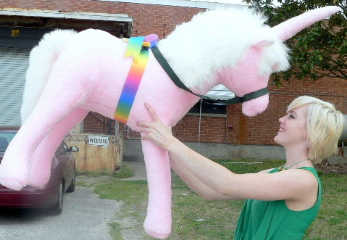 American Made Giant Stuffed Pink Unicorn 3 Feet Wide Soft Made in USA