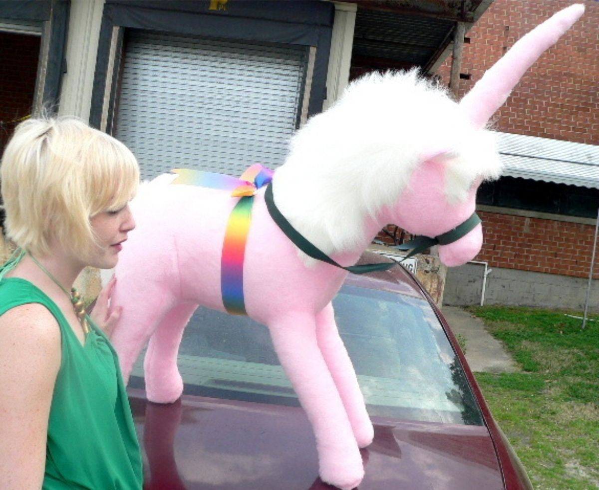 American Made Giant Stuffed Pink Unicorn 3 Feet Wide Soft Made in USA