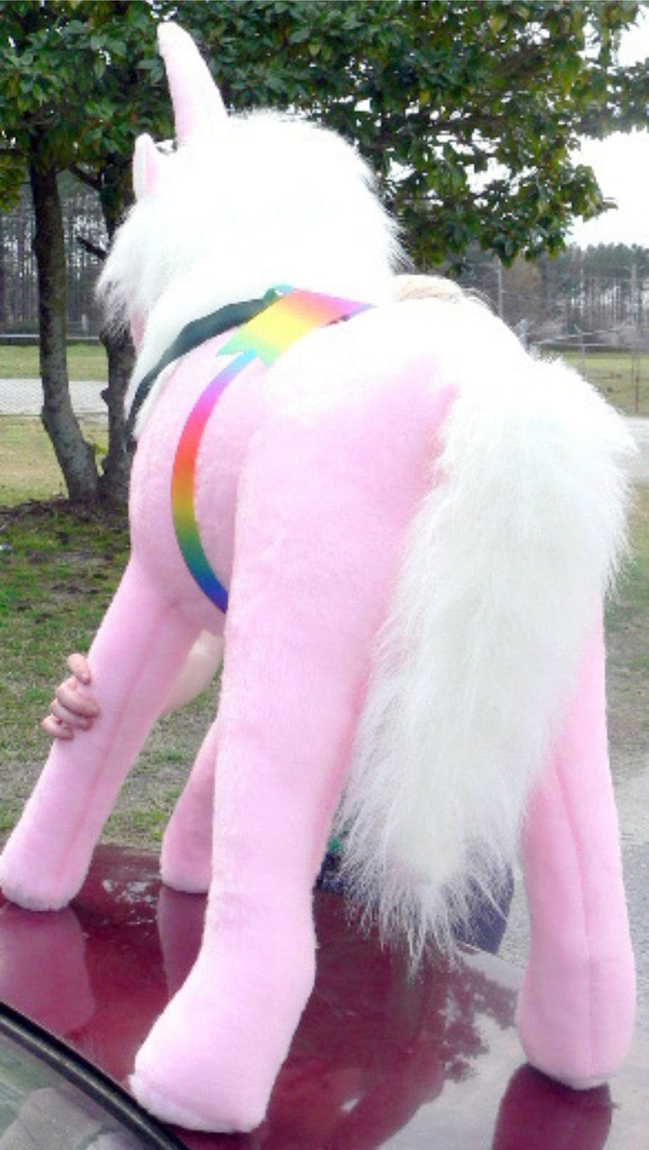 American Made Giant Stuffed Pink Unicorn 3 Feet Wide Soft Made in USA
