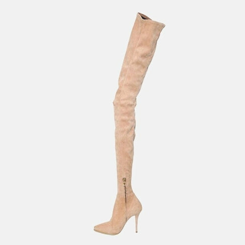 Woman‘s Over the Knee Boots Microfiber sexy Sewing Thin Heels Pointed
