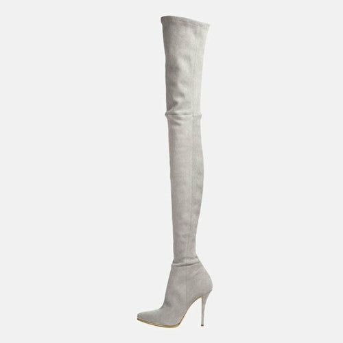 Woman‘s Over the Knee Boots Microfiber sexy Sewing Thin Heels Pointed