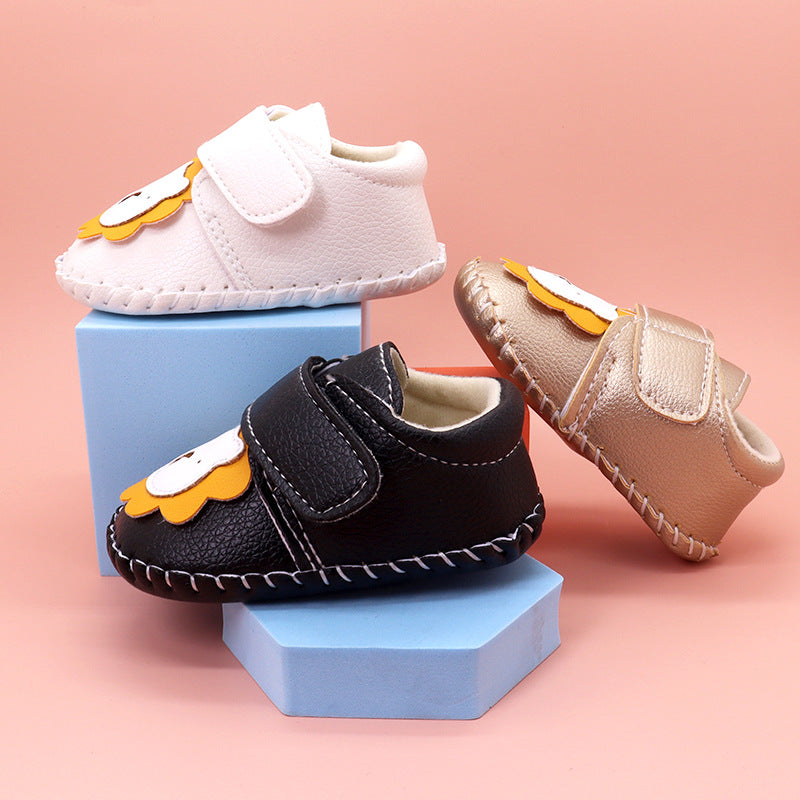 Baby Cartoon Bear Patched Pattern Soft Sole Toddler Shoes Indoor