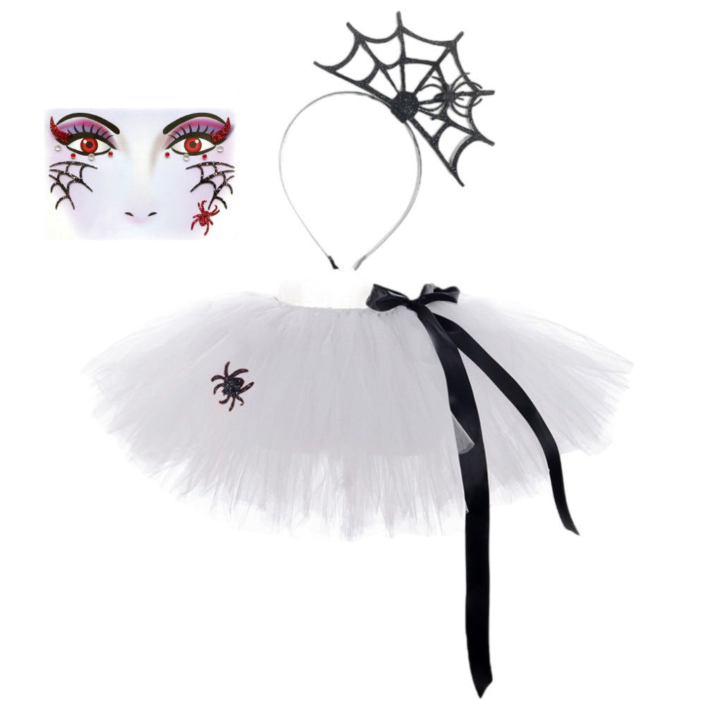 Children Girls’ Halloween Costume Set: Cosplay Tulle Skirt with