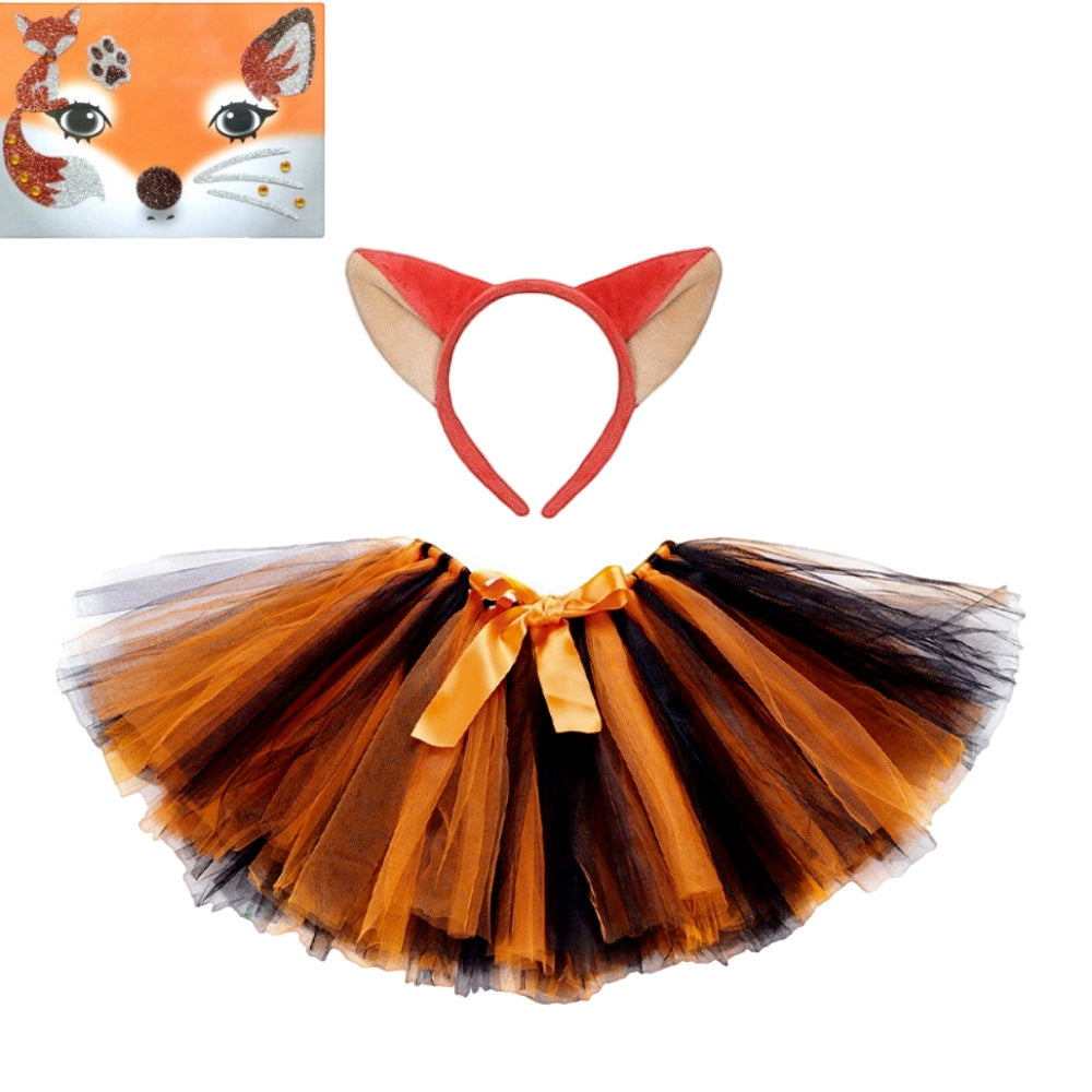 Children Girls’ Halloween Costume Set: Cosplay Tulle Skirt with