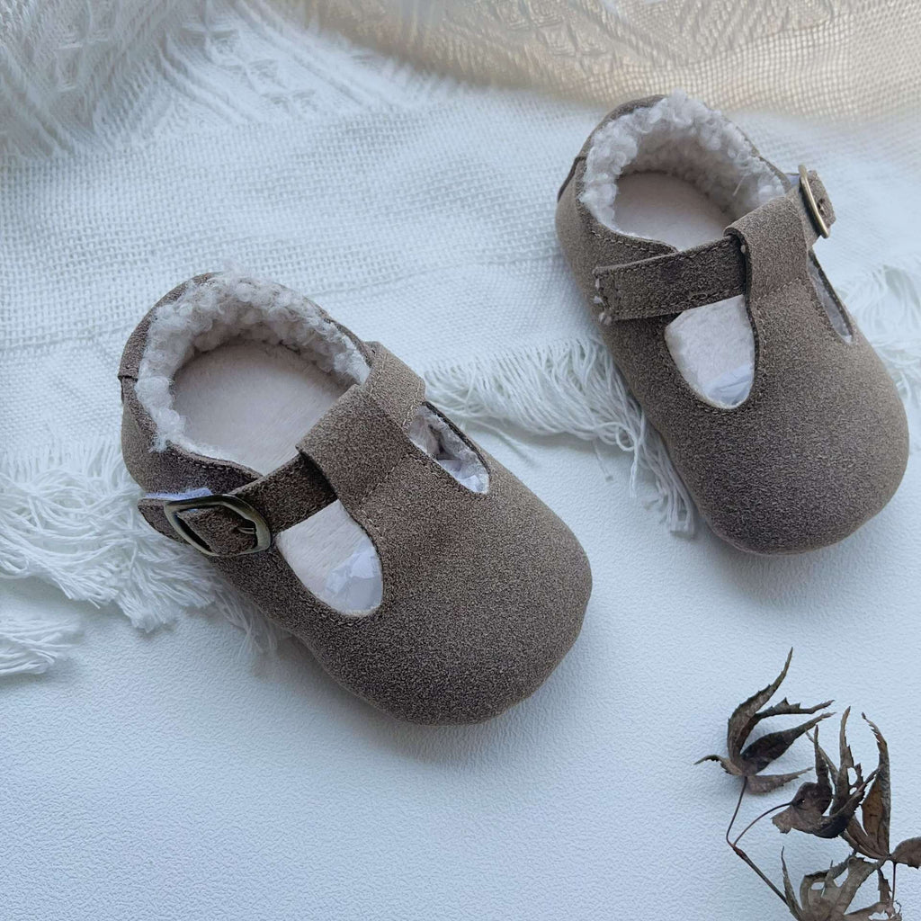 Arrival In Winter Baby Girl Solid Color Plush Warm Anti-Slip Shoes