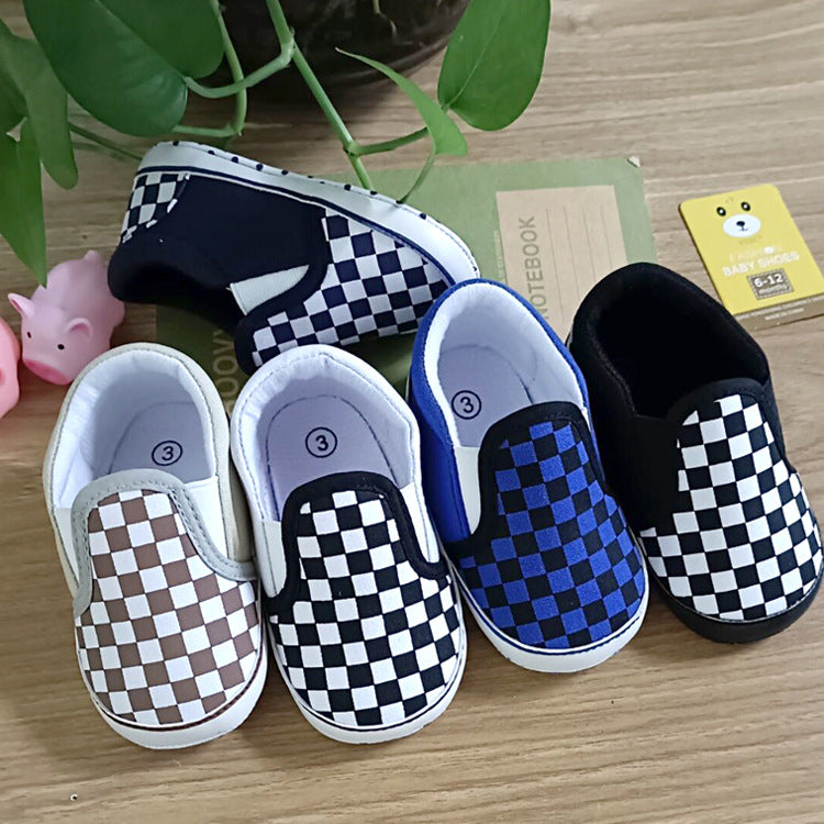 Baby Checker board Pattern Soft Toddler Canvas Shoes