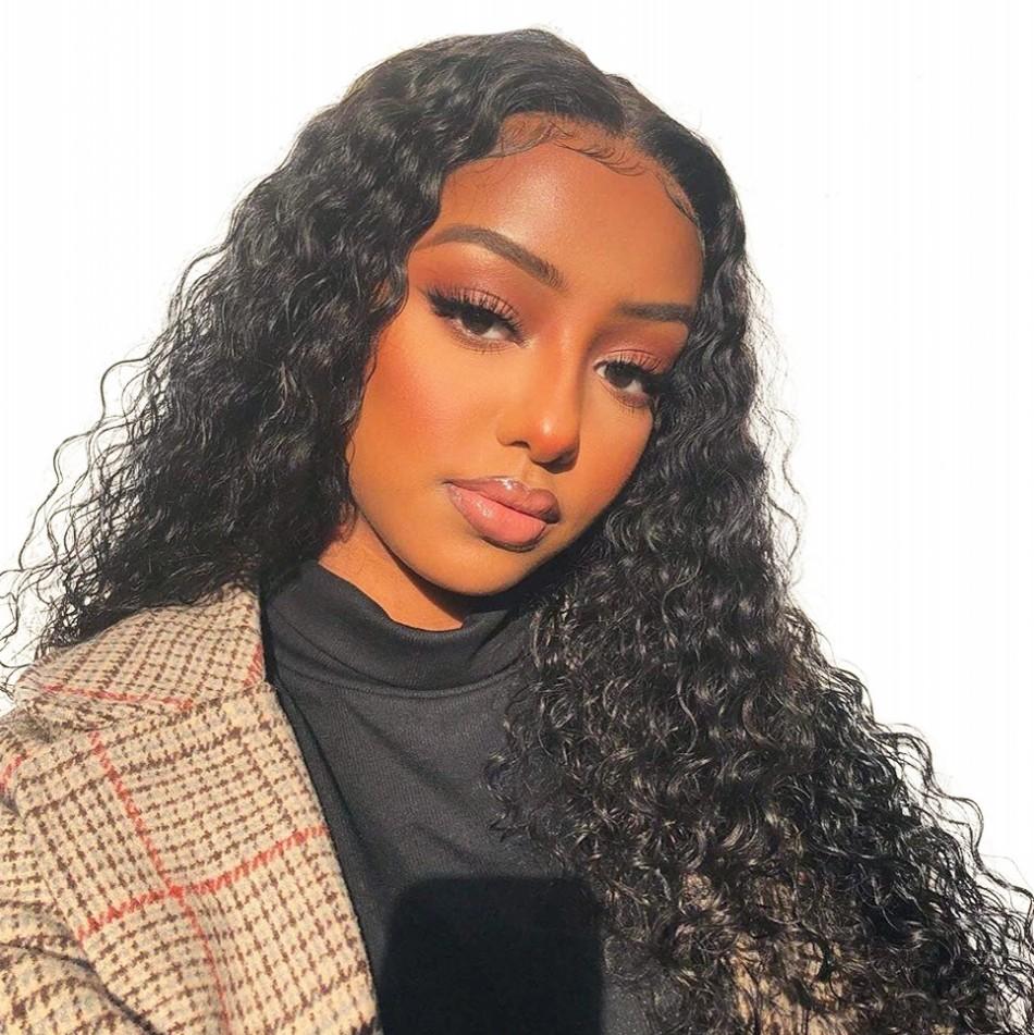 Human Hair Wigs Brazilian Water Wave Full Machine Made Wig No Lace