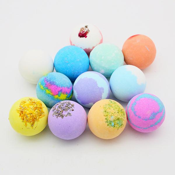 Natural Essential Oil bath bombs,12 Pieces Different Flavors Salt Bath