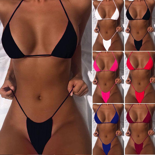 2pcs Sexy Women Summer Swimwear Bikini Set Bra Triangle Suit Swimsuit