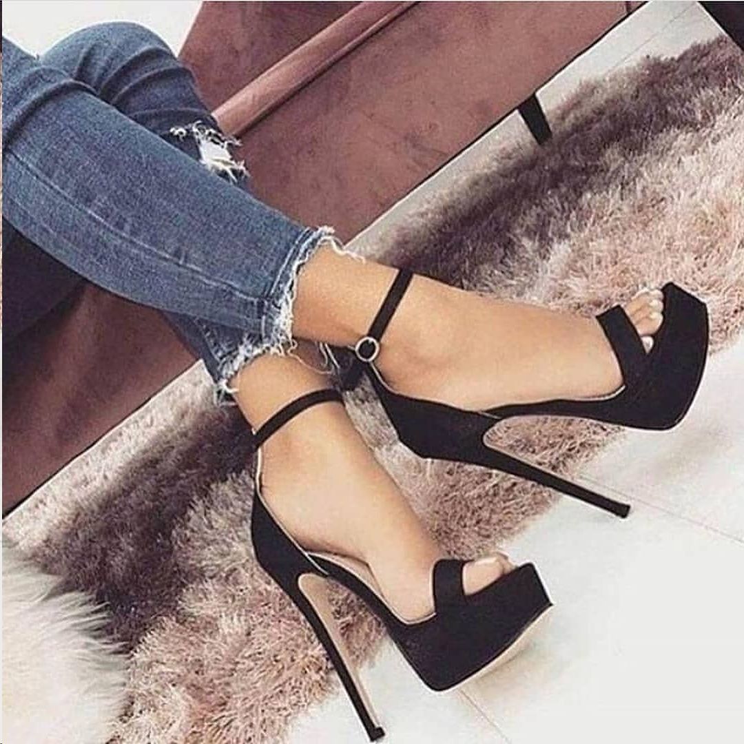 NEW 14.5CM Platform High Heels Sandals Summer Sexy Ankle Strap Open