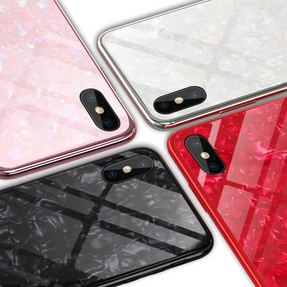 Marble Case Tempered Glass Hard Phone Cover For Apple i Phone 10 Cover