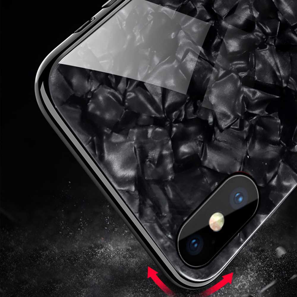 Marble Case Tempered Glass Hard Phone Cover For Apple i Phone 10 Cover