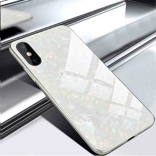 Marble Case Tempered Glass Hard Phone Cover For Apple i Phone 10 Cover