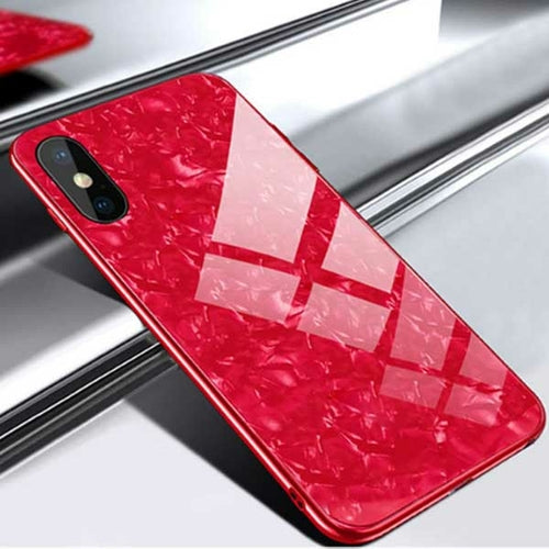 Marble Case Tempered Glass Hard Phone Cover For Apple i Phone 10 Cover