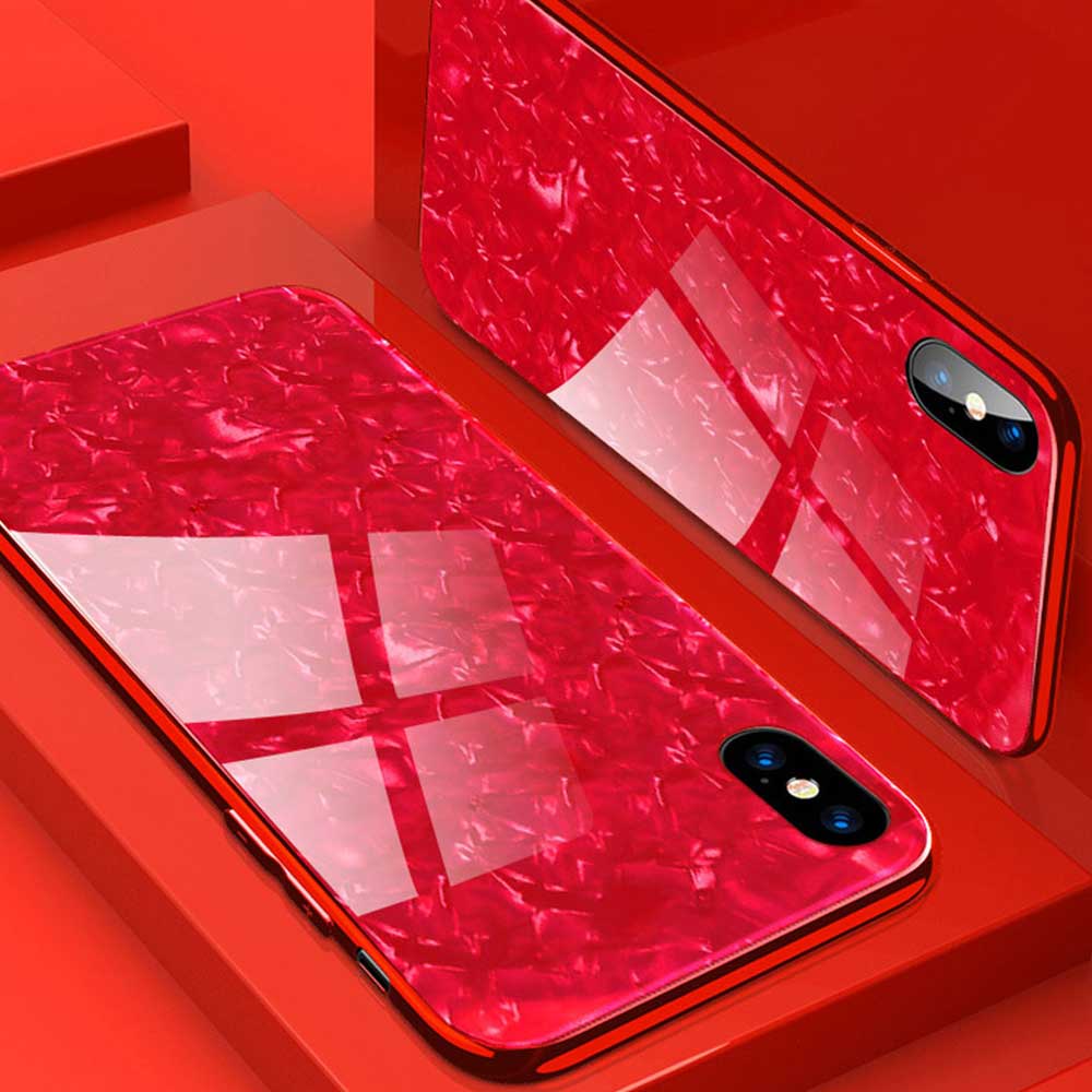 Marble Case Tempered Glass Hard Phone Cover For Apple i Phone 10 Cover