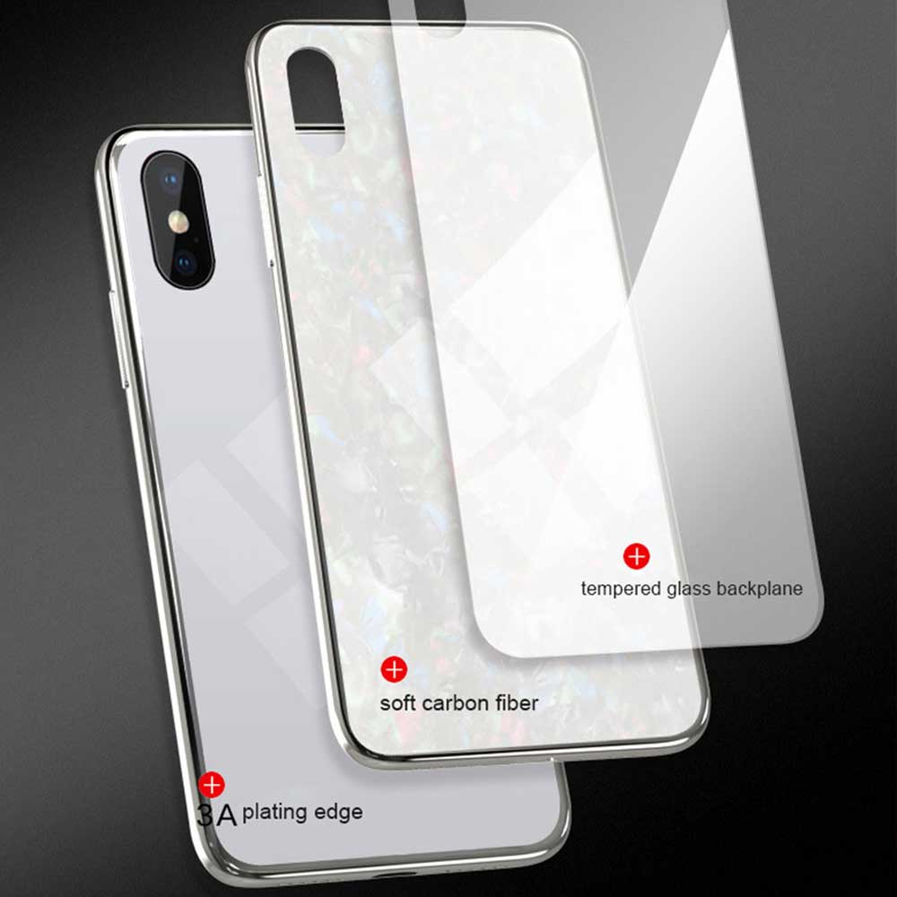 Marble Case Tempered Glass Hard Phone Cover For Apple i Phone 10 Cover