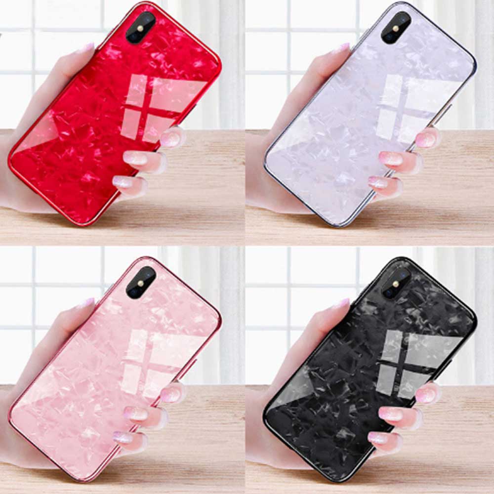 Marble Case Tempered Glass Hard Phone Cover For Apple i Phone 10 Cover