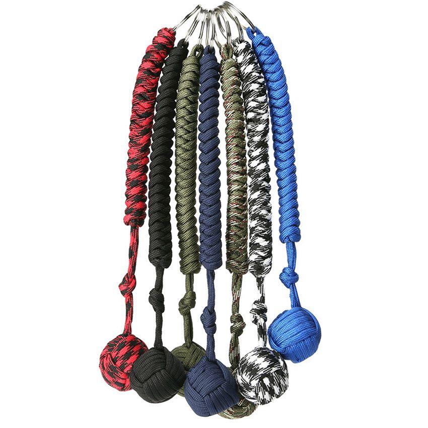 Outdoor Personal Security Protection Monkey Fist Steel Ball Keychain