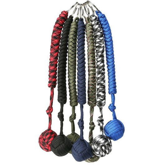 Outdoor Personal Security Protection Monkey Fist Steel Ball Keychain