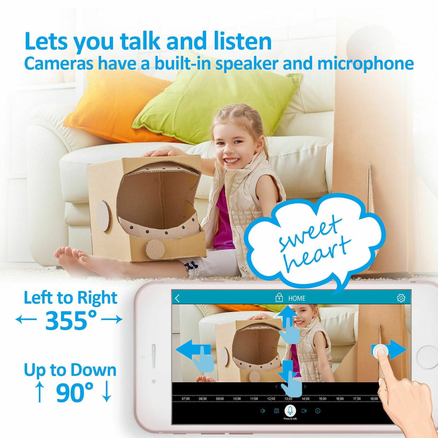 1080P HD IP Camera Wifi Two-Way Audio Video Camera Cloud Home
