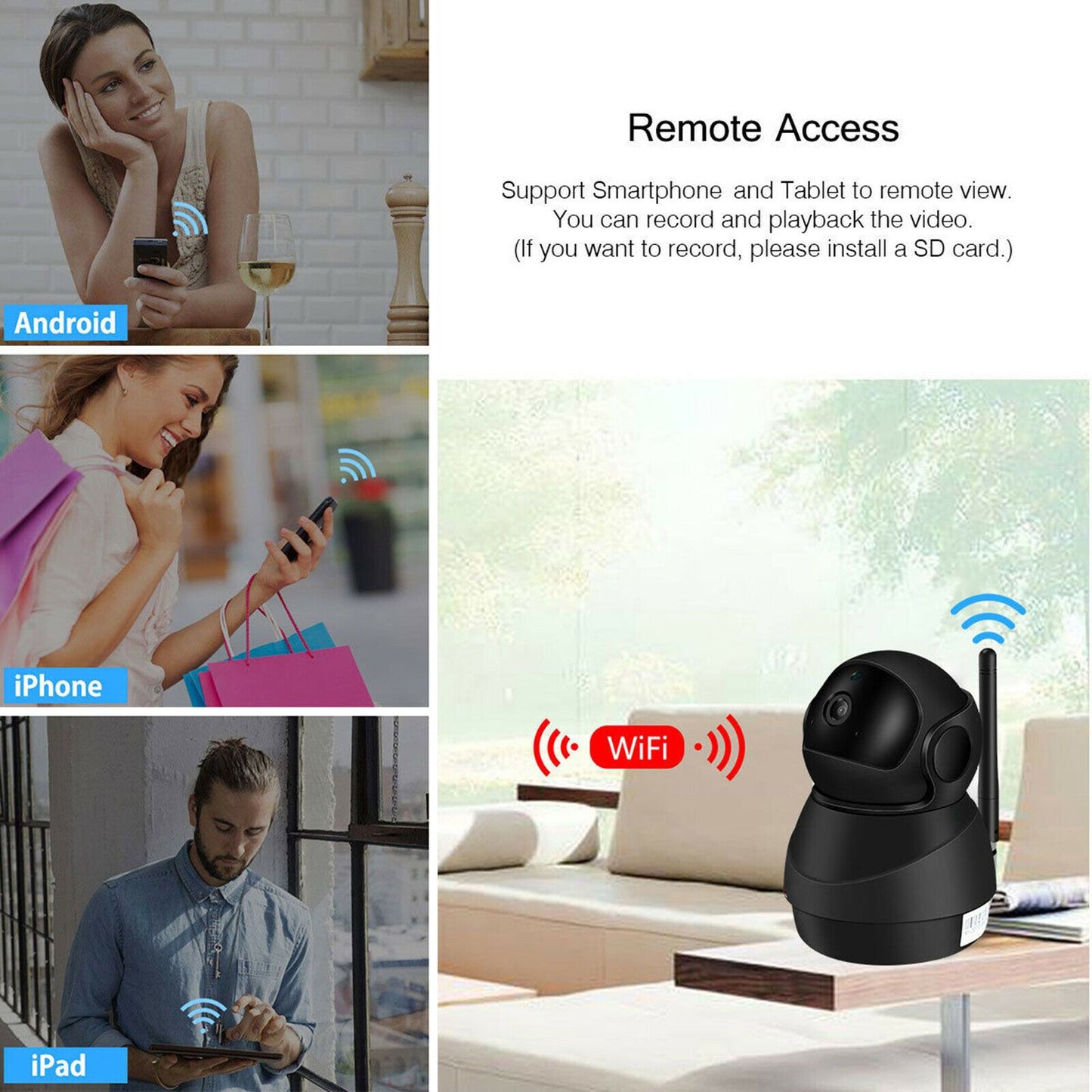 1080P HD IP Camera Wifi Two-Way Audio Video Camera Cloud Home