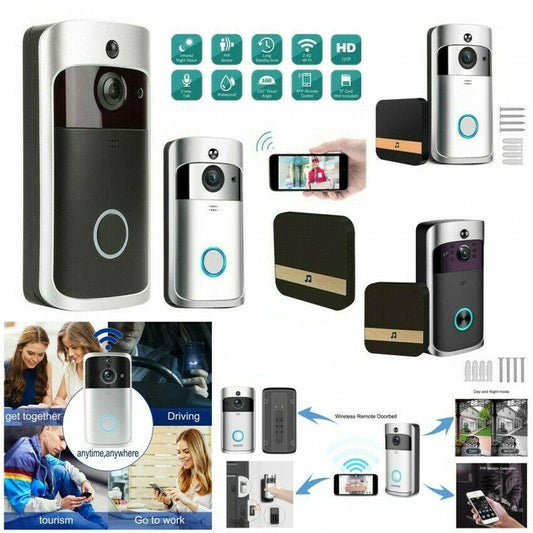 Wireless WiFi Video Doorbell Smart Phone Door Ring Intercom Security