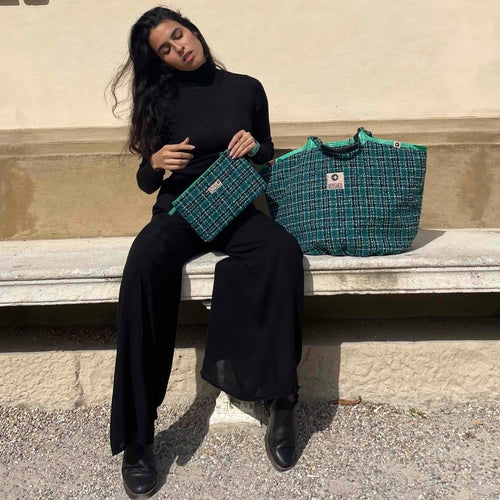 SOULMATE TWEED | Limitierte Edition Tasche in petrol
