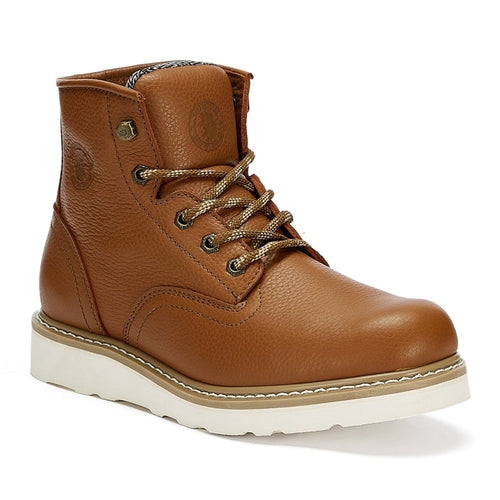 ROCKROOSTER Roberta Men's Safety Water Resistant Tan Leather Wedge