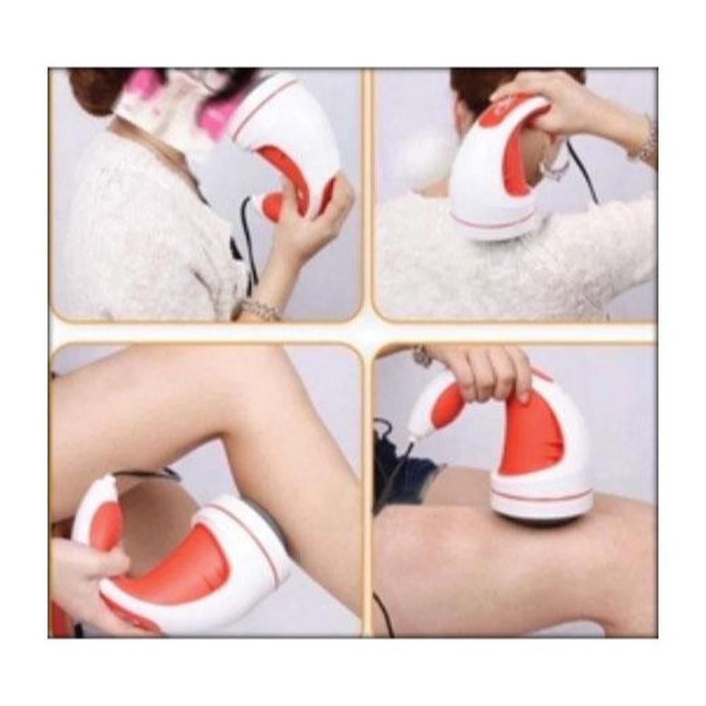 Orku Handheld Body Massager 4 Heads Adjustable Speed 28W Red