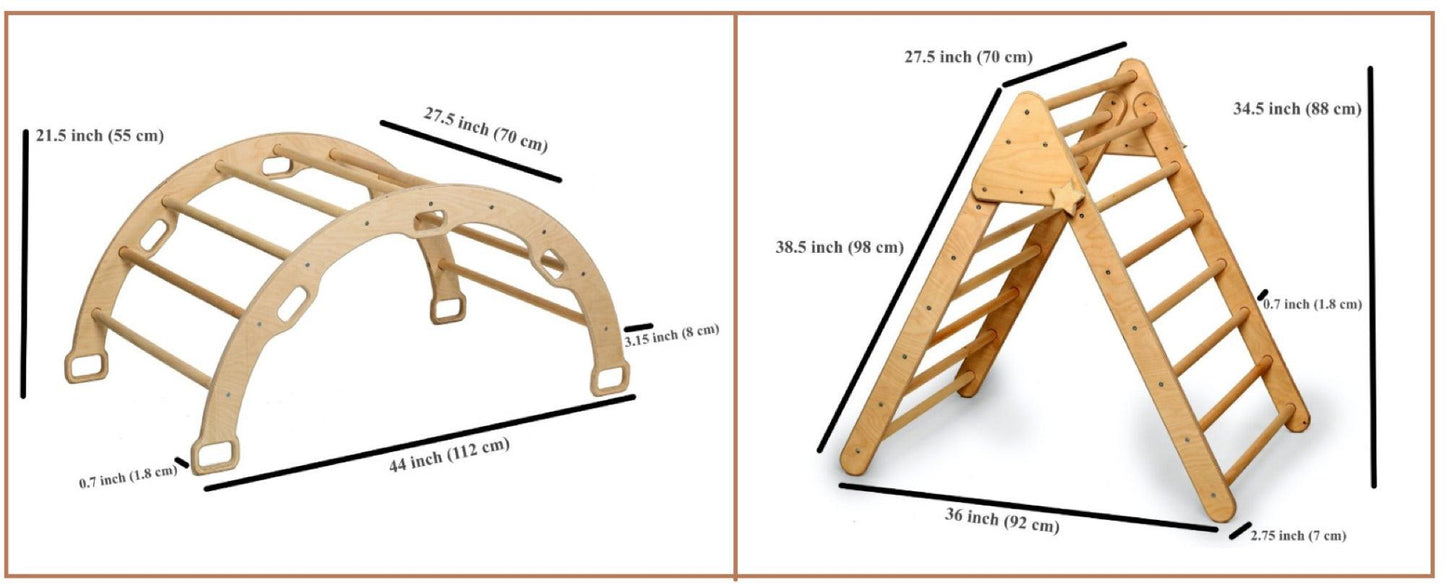Montessori Climbing Set / Pikler Triangle, Climbing Arch & Ramp / 3