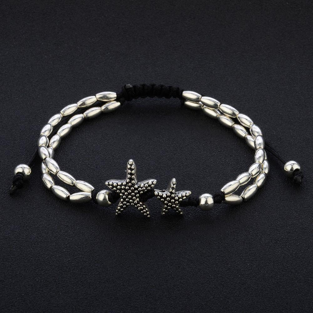 Vintage Double Beaded Starfish Anklet Ankle Bracelet