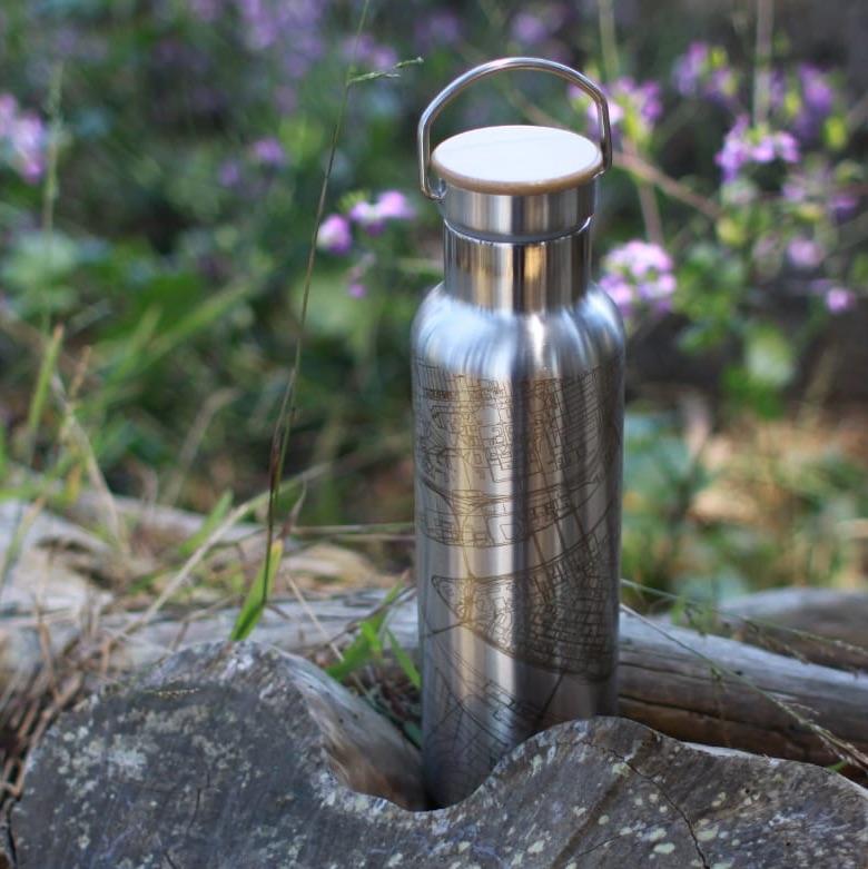 St. Louis - Missouri Map Bottle with Bamboo Top