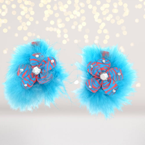 Sweet and Sassy Marabou Flower Hair Clips