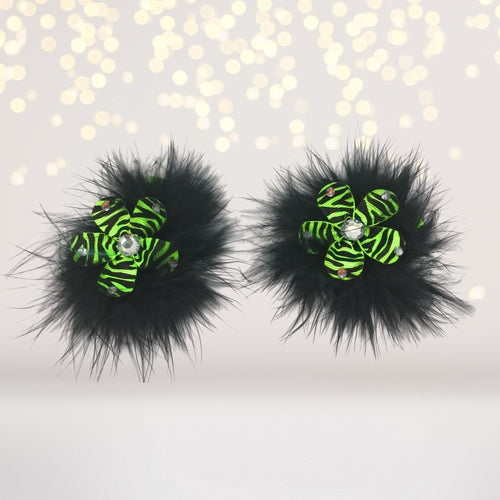 Sweet and Sassy Marabou Flower Hair Clips