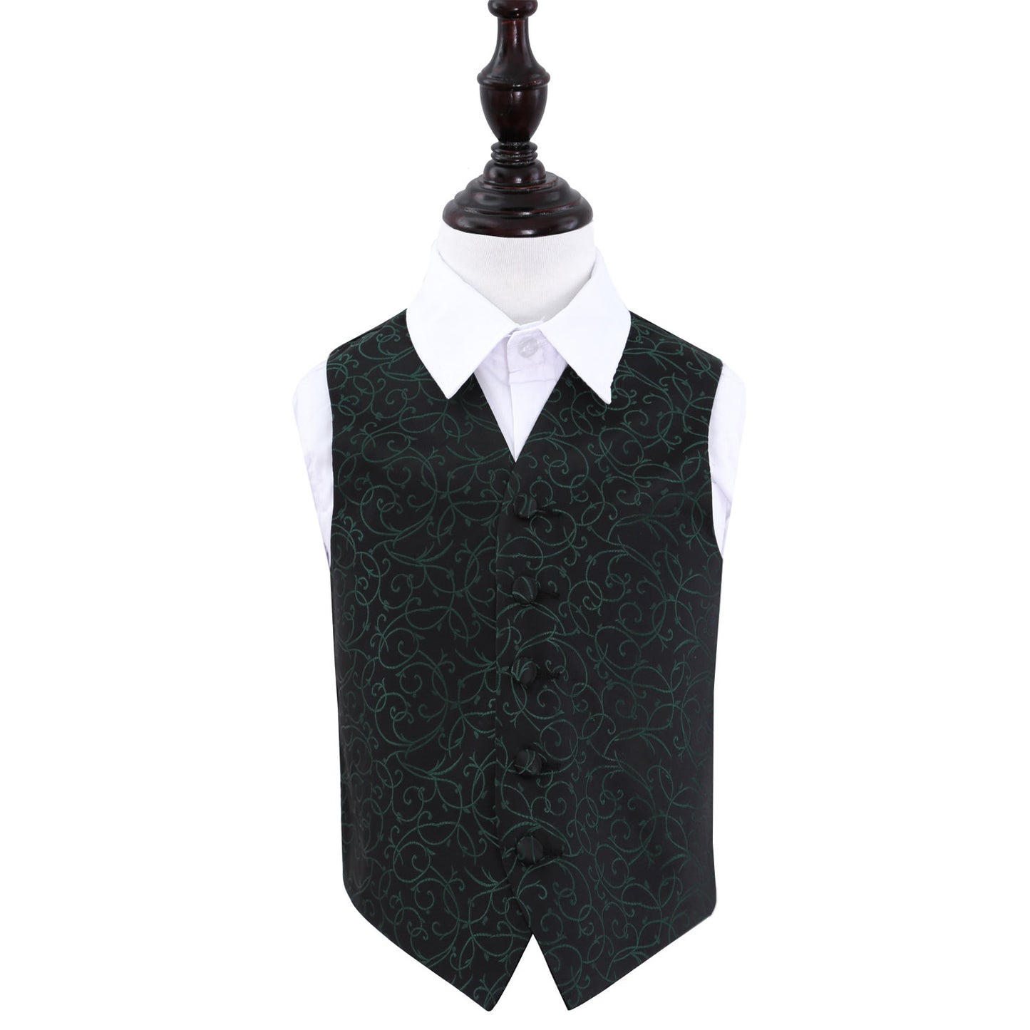 Swirl Waistcoat - Boys - Black & Green, 26'