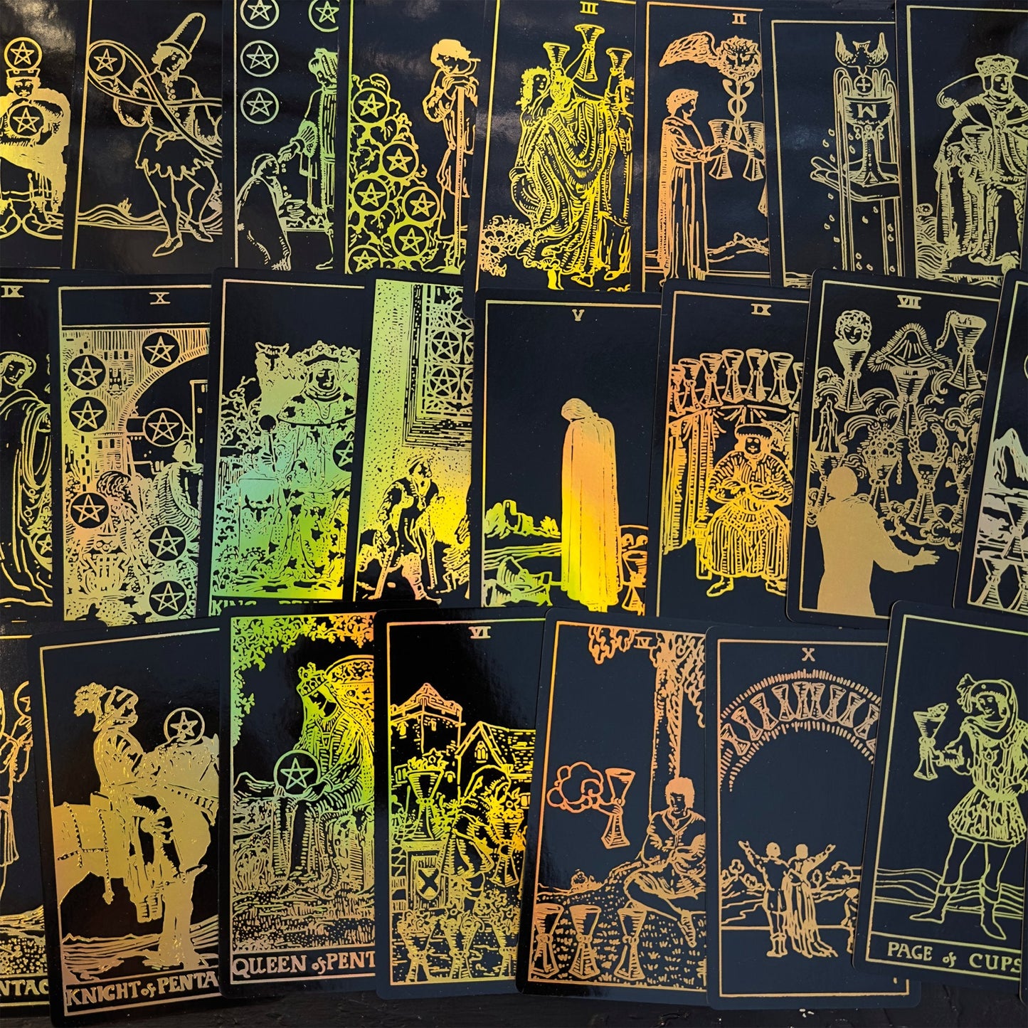 The Smith-Waite Tarot Cards Gold Rainbow Foil