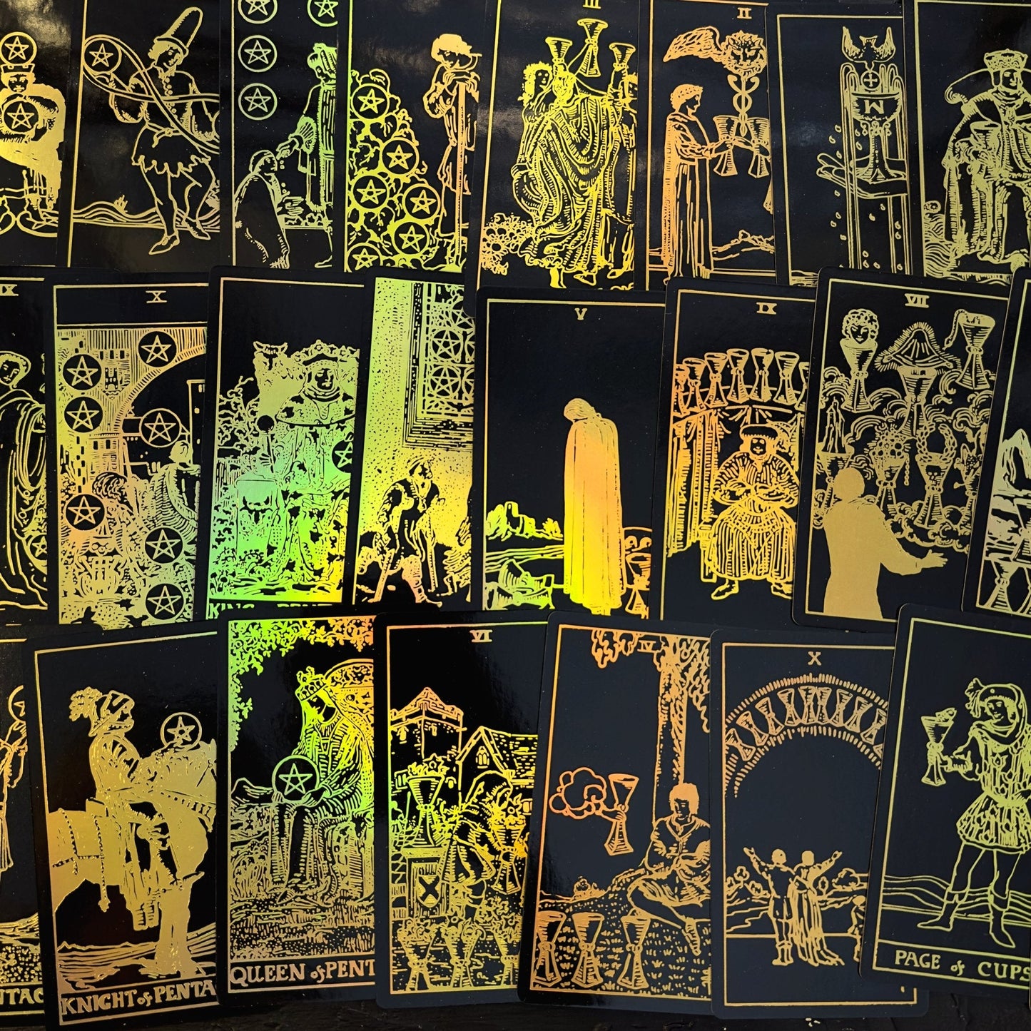 The Smith-Waite Tarot Cards Gold Rainbow Foil