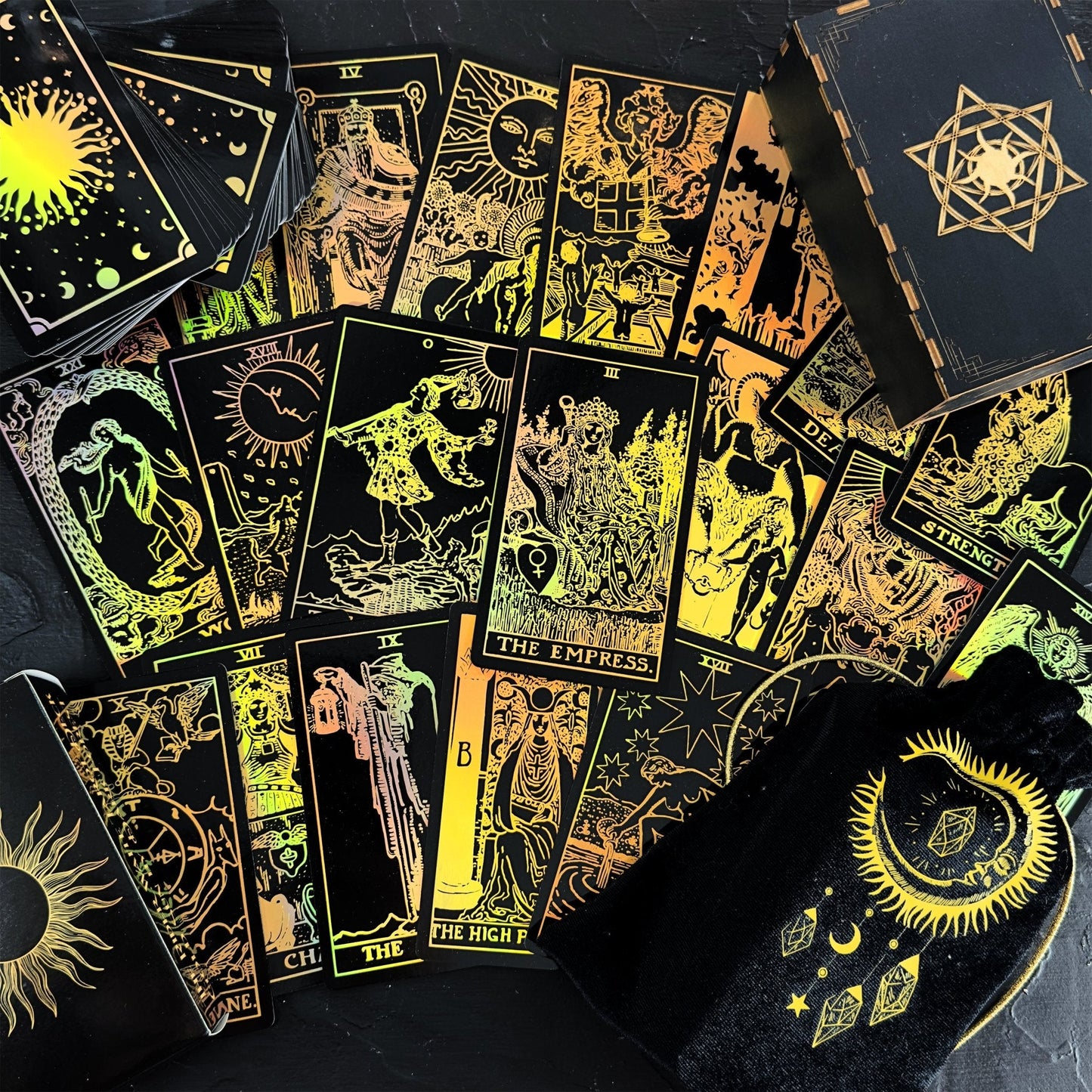 The Smith-Waite Tarot Cards Gold Rainbow Foil