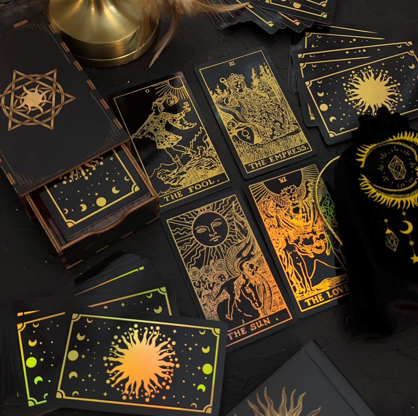 The Smith-Waite Tarot Cards Gold Rainbow Foil