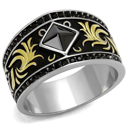 TK2232 - Two-Tone IP Gold (Ion Plating) Stainless Steel Ring with