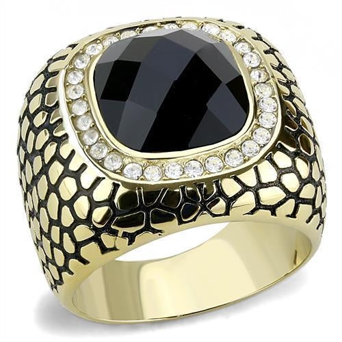 TK3221 - IP Gold(Ion Plating) Stainless Steel Ring with Synthetic