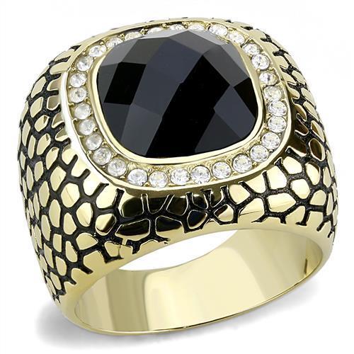 TK3221 - IP Gold(Ion Plating) Stainless Steel Ring with Synthetic