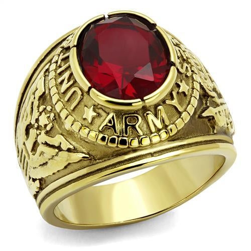 TK414706G - IP Gold(Ion Plating) Stainless Steel Ring with Synthetic