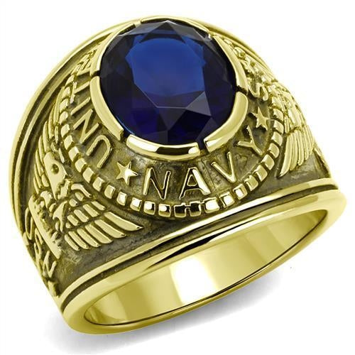 TK414707G - IP Gold(Ion Plating) Stainless Steel Ring with Synthetic