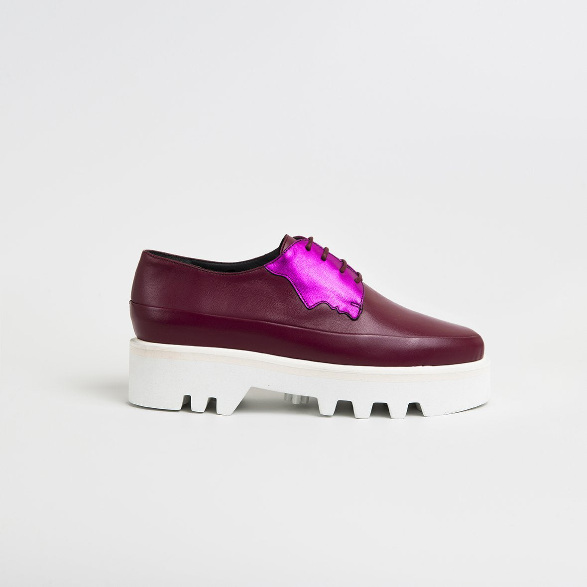 || SAMPLE SALE || FACED - Fuchsia Leather Platform Creepers
